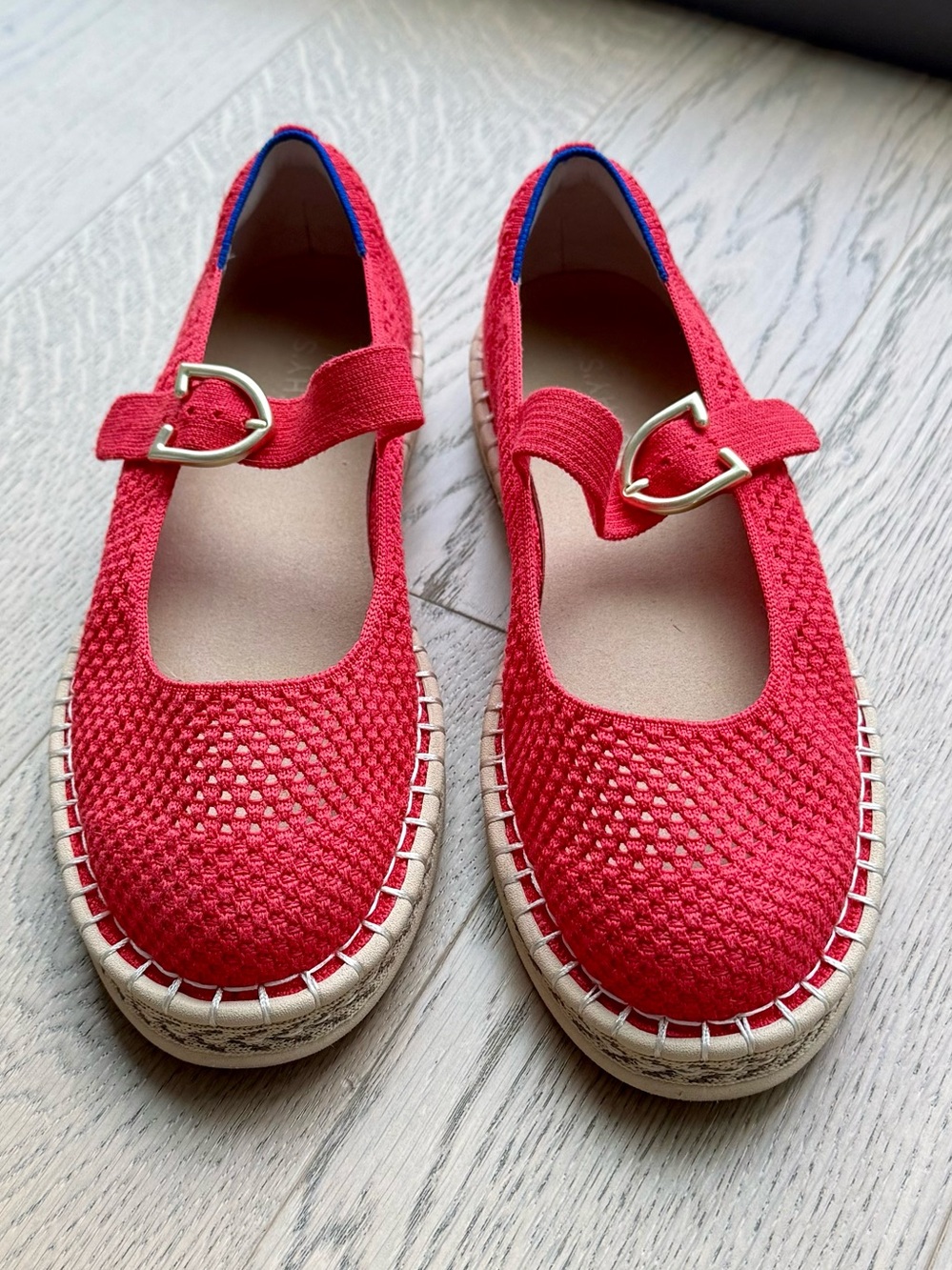 0801 Rothy's The Espadrille Mary Jane Red Hot Women 9